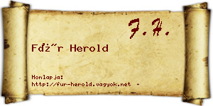 Für Herold névjegykártya